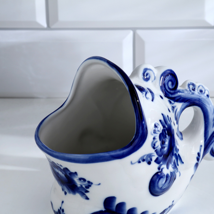 Подставка для ложек «Чудо-рыба», 10х16,5х13,5, гжель Подставка для ложек «Чудо-рыба», 10х16,5х13,5, гжель