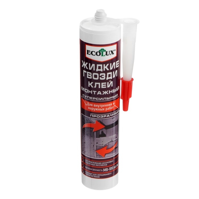 Жидкие гвозди ECOLUX, суперсильные, прозрачные Жидкие гвозди ECOLUX, суперсильные, прозрачные