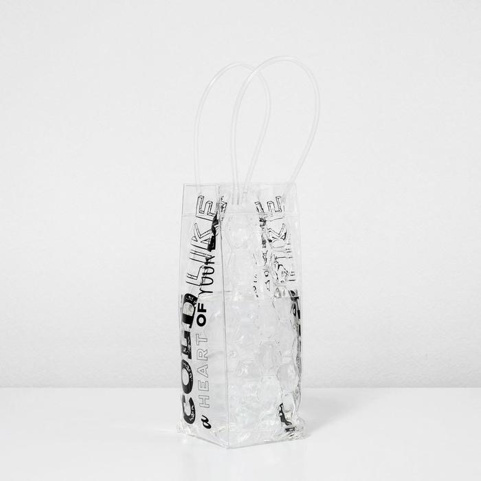 Пакет подарочный из пластика под бутылку, упаковка, «Cold heart», 11 х 36 х 11 см Пакет подарочный из пластика под бутылку, упаковка, «Cold heart», 11 х 36 х 11 см