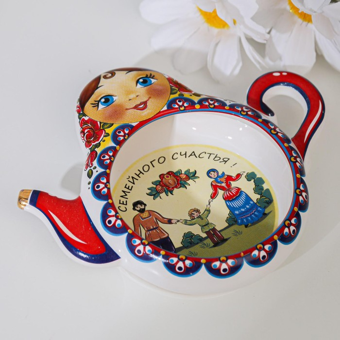 Подставка под чайный пакетик  Подставка под чайный пакетик "Матрешка" Семейного счастья! , 9 см