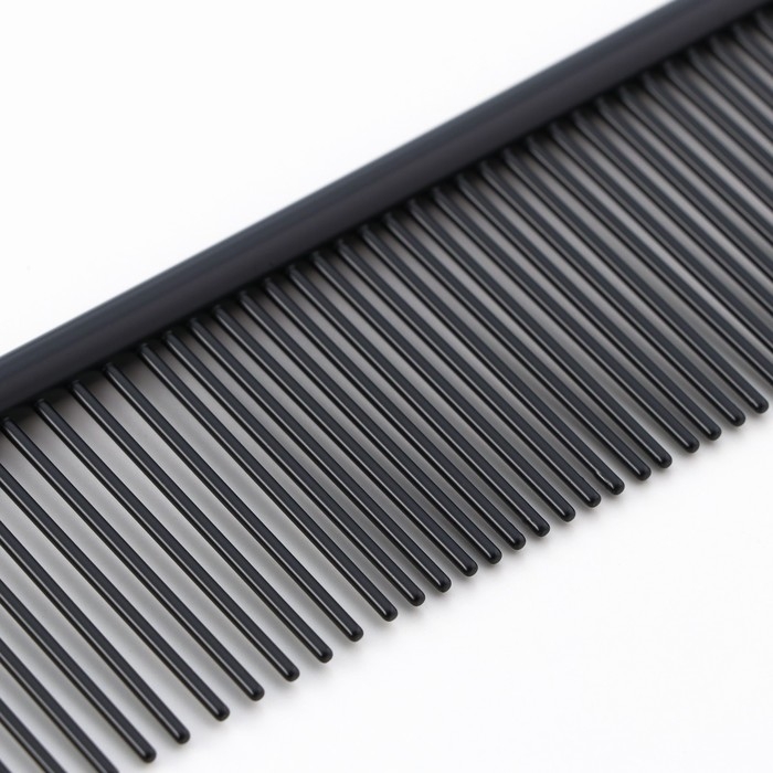 Расческа для шерсти с гальваническим покрытием, 18,8 х 4,2 см, чёрная Расческа для шерсти с гальваническим покрытием, 18,8 х 4,2 см, чёрная