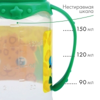 Бутылочка для кормления «ТРЕНД. Леопард», классическое горло, 150 мл., от 3 мес., цилиндр, с ручками, цвет желтый