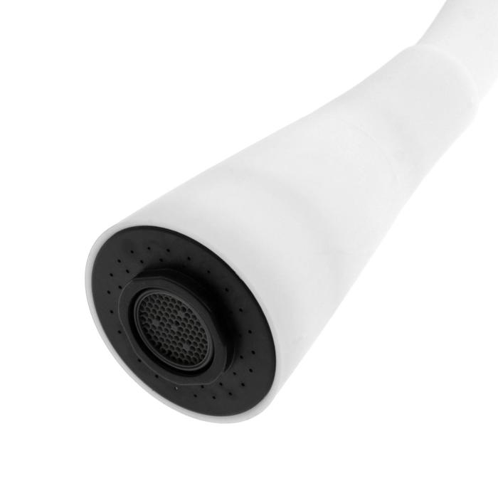 Смеситель для кухни Accoona A9890G-1, однорычажный, силиконовый излив, белый/хром Смеситель для кухни Accoona A9890G-1, однорычажный, силиконовый излив, белый/хром