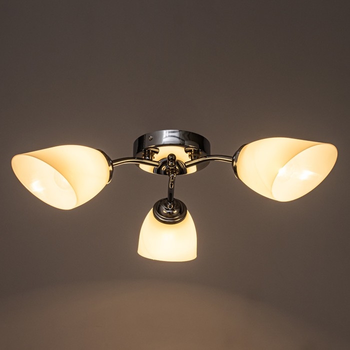 Люстра потолочная Кэтти 3х40Вт Е27 Хром 55x55x25 см Люстра потолочная Кэтти 3х40Вт Е27 Хром 55x55x25 см