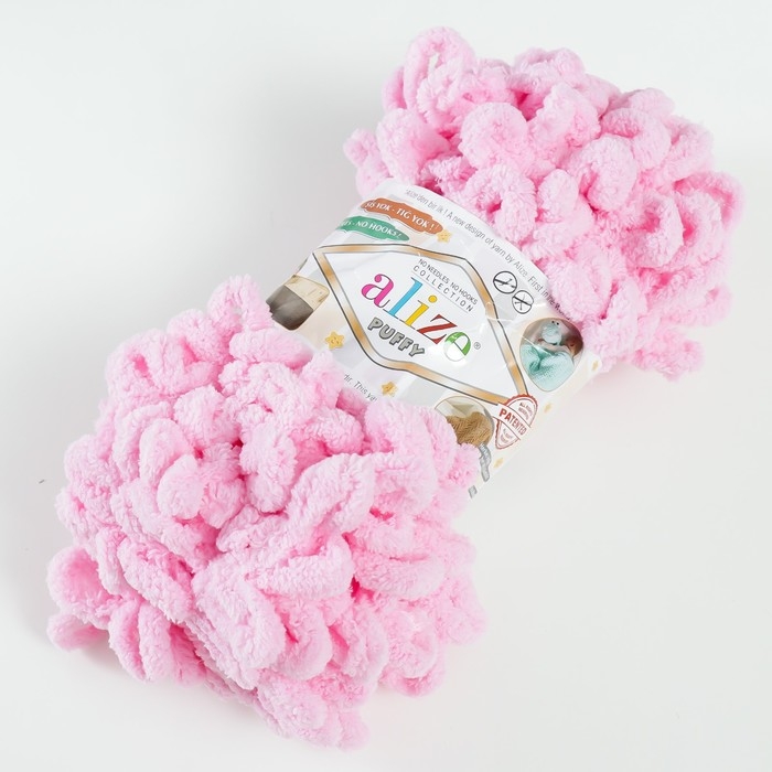 Пряжа Пряжа "Puffy" 100 % микрополиэстер 9м/100г (185 розовый)