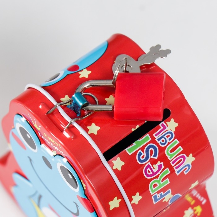 Копилка металл с замочком Копилка металл с замочком "Лягушонок" МИКС 5х8,5х10 см