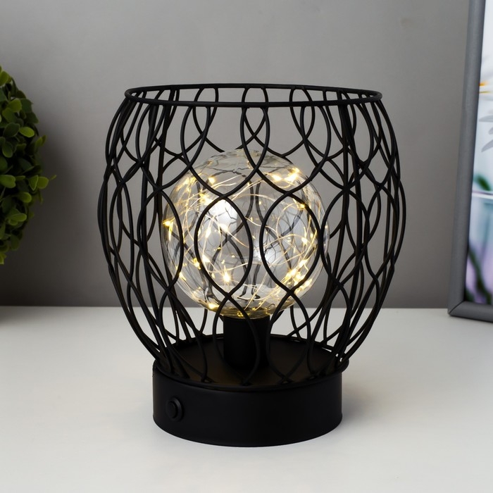 Ночник "Монта" LED от батареек 3хАА черный 17,5х17,5х19,5 см RISALUX