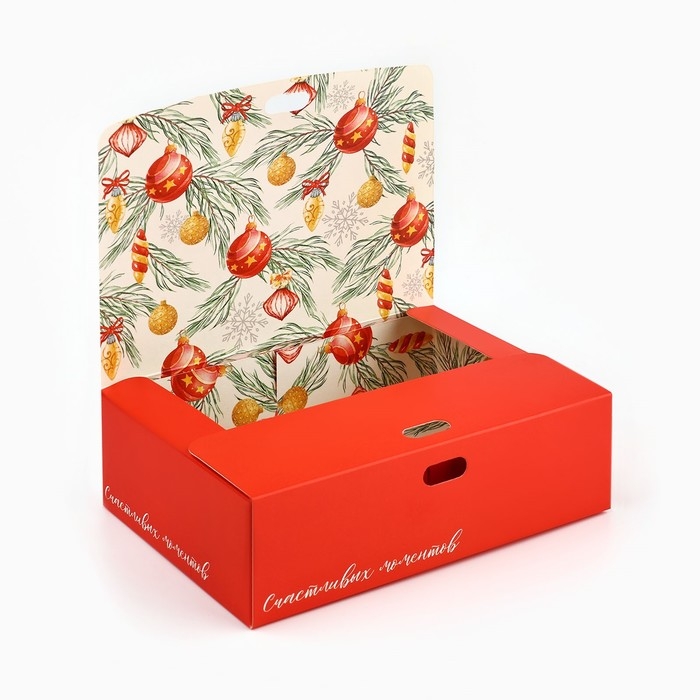 Коробка подарочная новогодняя складная двухсторонняя «Уютный Новый год», 16.5 х 12.5 х 5 см, Новый год Коробка подарочная новогодняя складная двухсторонняя «Уютный Новый год», 16.5 х 12.5 х 5 см, Новый год