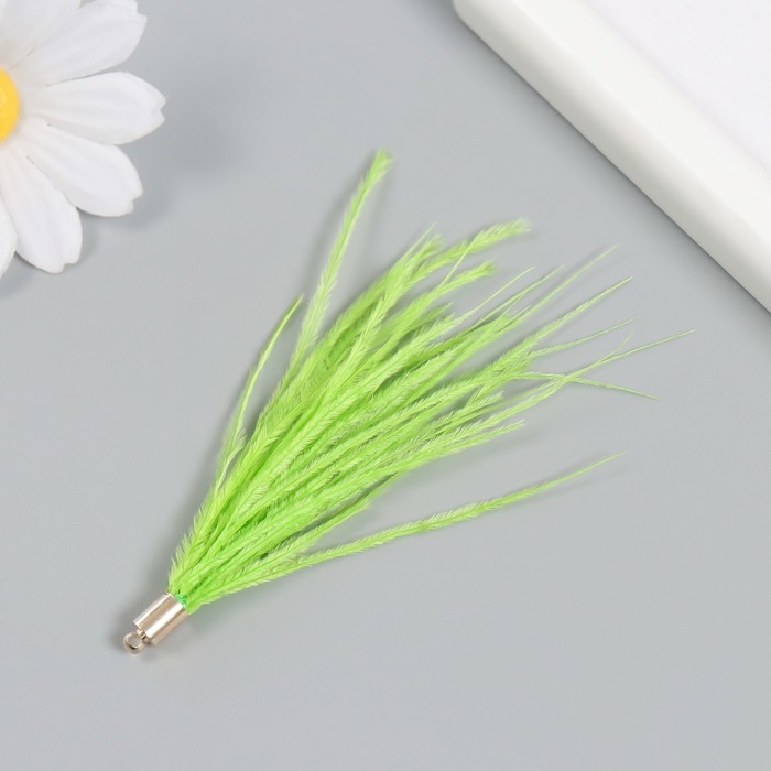 Декор для творчества перо Декор для творчества перо "Кисть Страус" набор 2 шт зелёный 9х0,5 см