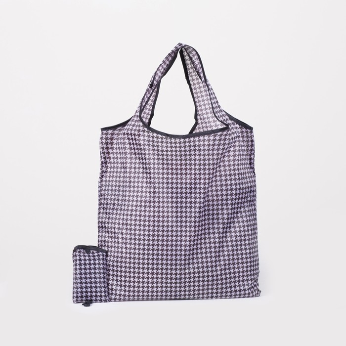 Сумка хозяйственная на кнопке, складная, цвет белый/серый Сумка хозяйственная на кнопке, складная, цвет белый/серый