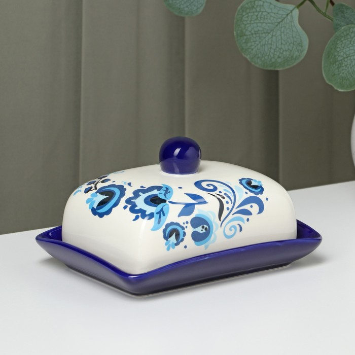 Маслёнка Доляна «Свиристель», 17×12,5×8 см, цвет белый Маслёнка Доляна «Свиристель», 17×12,5×8 см, цвет белый