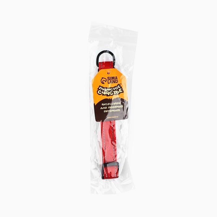 Ошейник с подкладом из нейлона с фастексом 2,5 см, ОШ 31-48 см, красный Ошейник с подкладом из нейлона с фастексом 2,5 см, ОШ 31-48 см, красный