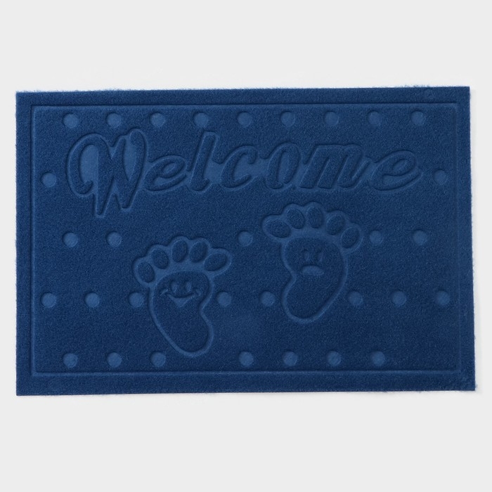 Коврик придверный Доляна &laquo;Следочки&raquo;, влаговпитывающий, без окантовки, 38&times;58 см, цвет МИКС