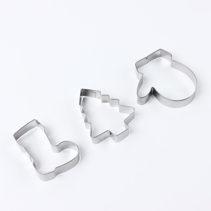 Новый год. Набор форм для печенья «Сладкого Нового года», 3 шт Новый год. Набор форм для печенья «Сладкого Нового года», 3 шт