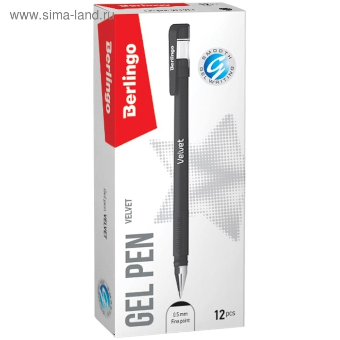 Ручка гелевая 0,5 мм Berlingo Velvet, стержень чёрный, прорезиненный корпус 243042 Ручка гелевая 0,5 мм Berlingo Velvet, стержень чёрный, прорезиненный корпус 243042