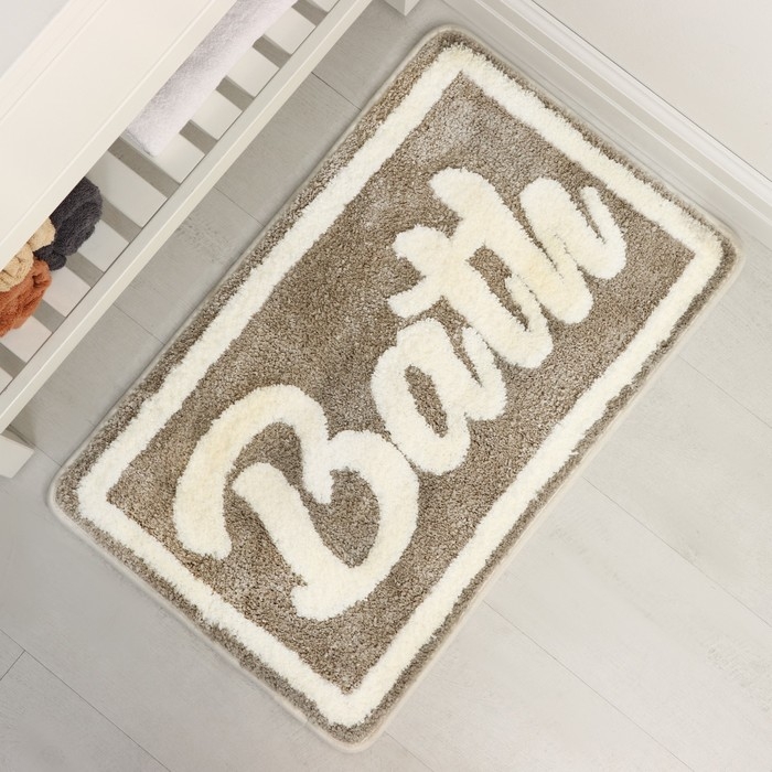 Коврик для ванной и туалета SAVANNA «Bath», 50×80 см, цвет бежевый Коврик для ванной и туалета SAVANNA «Bath», 50×80 см, цвет бежевый