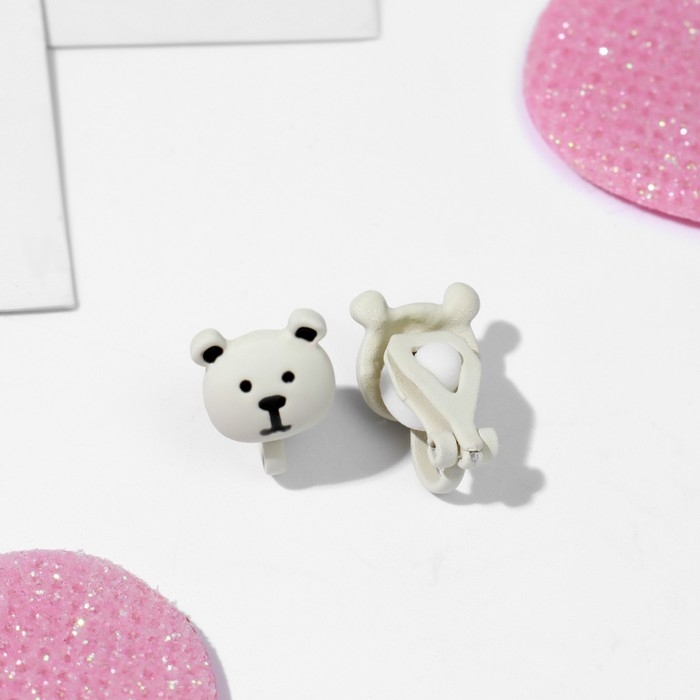 Клипсы детские «Выбражулька» мишки, цвет чёрно-белый Клипсы детские «Выбражулька» мишки, цвет чёрно-белый