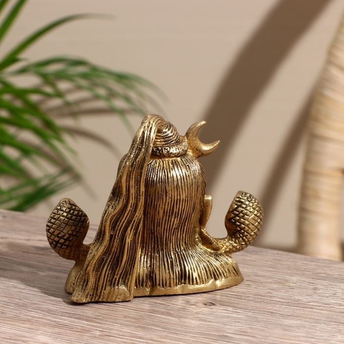 Сувенир Сувенир "Бюст Шивы" 2 змеи, латунь 8 см