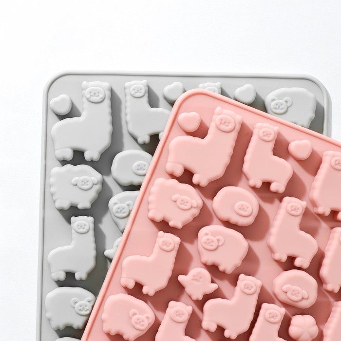 Форма для мармелада Доляна «Ферма», силикон, 23×12,5×1 см, 53 ячейки, цвет МИКС Форма для мармелада Доляна «Ферма», силикон, 23×12,5×1 см, 53 ячейки, цвет МИКС