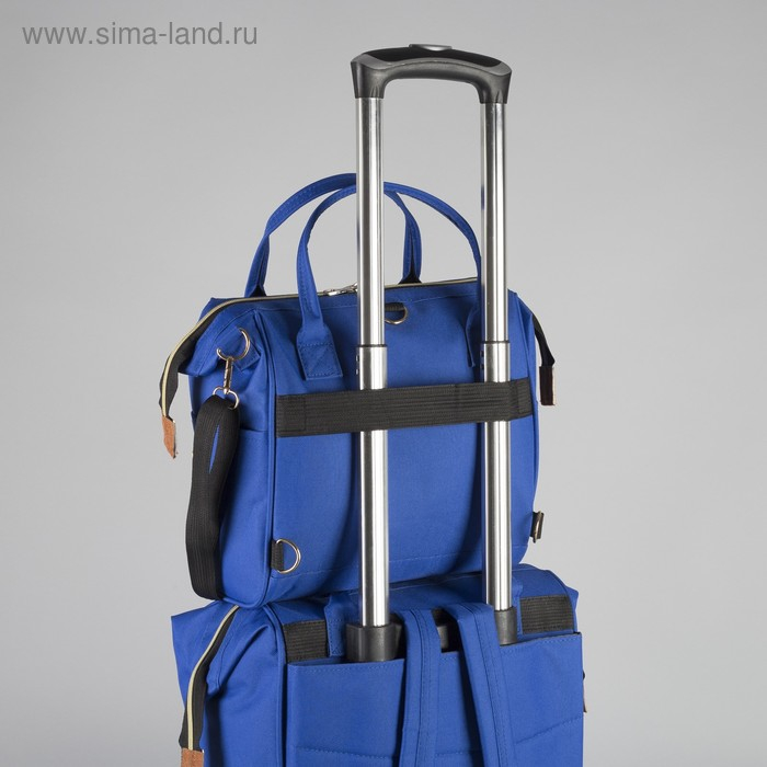 Сумка-рюкзак 2 в 1 на колёсах 18 Сумка-рюкзак 2 в 1 на колёсах 18", отдел на молнии, наружный карман, цвет синий