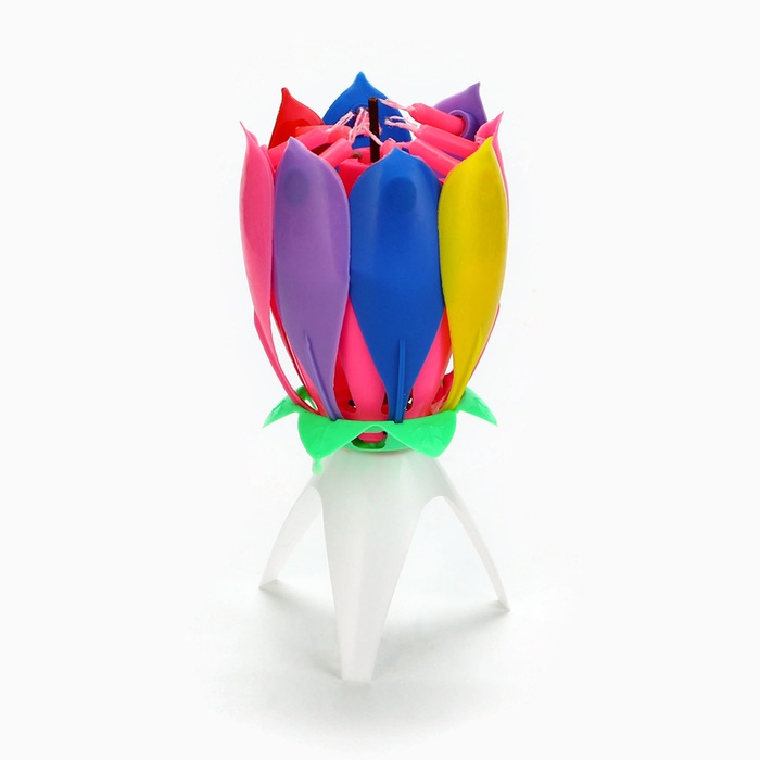 Свеча для торта музыкальная «Тюльпан», разноцветная Свеча для торта музыкальная «Тюльпан», разноцветная