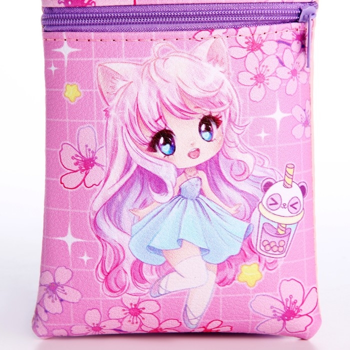 Подарочный набор для девочки Kawaii, сумка, значок, цвет розовый Подарочный набор для девочки Kawaii, сумка, значок, цвет розовый