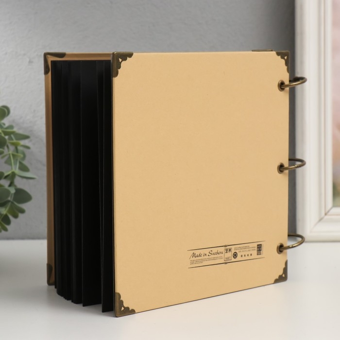 Фотоальбом на кольцах 30 листов Фотоальбом на кольцах 30 листов "Свежесть" чёрные листы 18х18 см