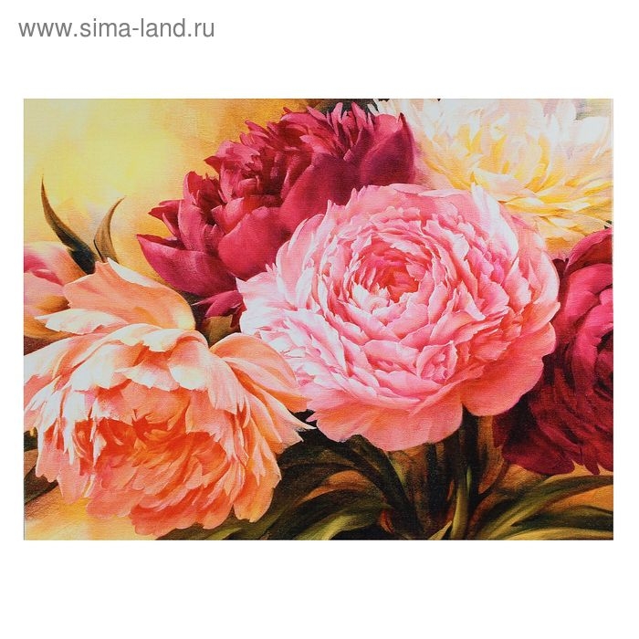 Картина на холсте  Картина на холсте "Букет пионов" 30х40 см
