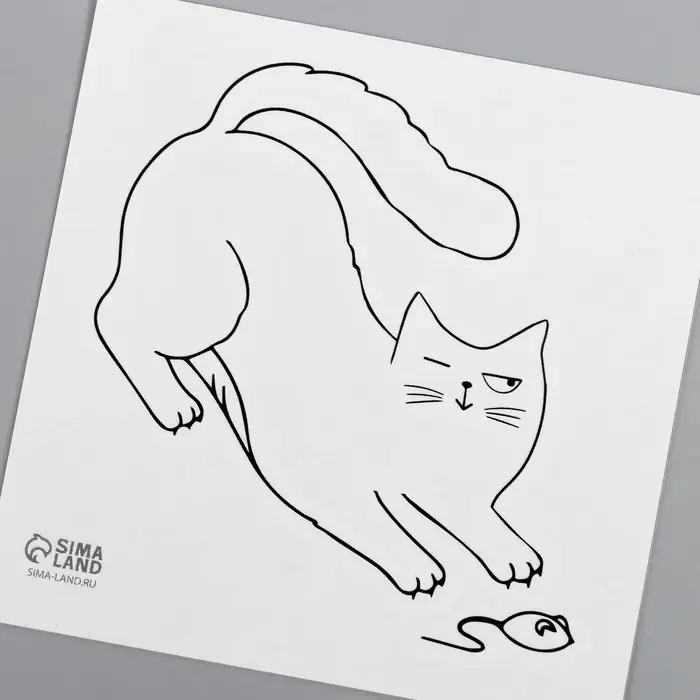 Переводная тату на тело чёрная «Кошки-мышки», 6×6 см Переводная тату на тело чёрная «Кошки-мышки», 6×6 см