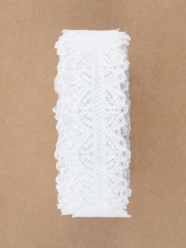 Кружево капроновое, 25 мм, 10&plusmn;1 м, белое