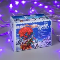 Гирлянда &laquo;Нить&raquo; 2 м, IP20, прозрачная нить, 20 LED, 2 режима, от батареек АА&times;3, свечение фиолетовое