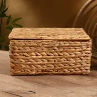 Корзинка прямоугольная с крышкой, 33×22×14 см, водный гиацинт Корзинка прямоугольная с крышкой, 33×22×14 см, водный гиацинт