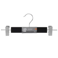 Вешалка для юбок и брюк тм VETTA, 28см, с зажимами, хром, цвет черный