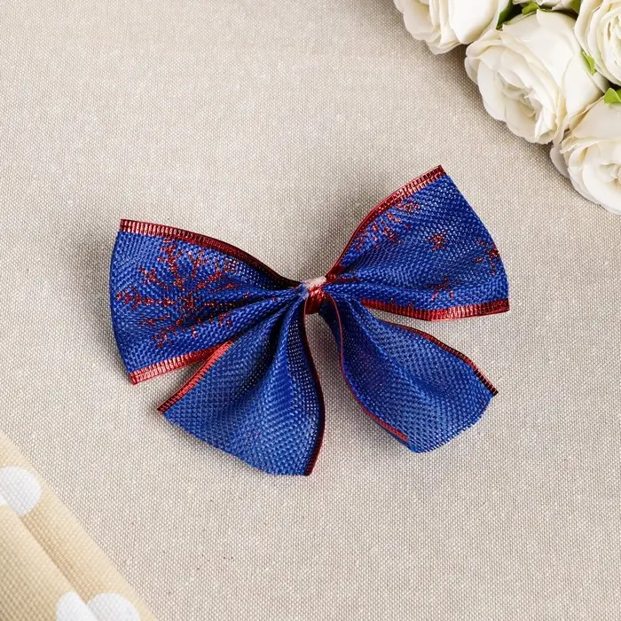 Бант праздничный «Снегопад», сине-красный, 14 х 10 см Бант праздничный «Снегопад», сине-красный, 14 х 10 см