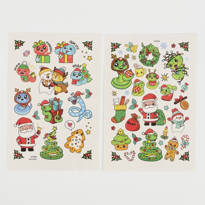 Новый год! Тату «Змея», переводные татуировки — 55 шт., 2 листа Новый год! Тату «Змея», переводные татуировки — 55 шт., 2 листа