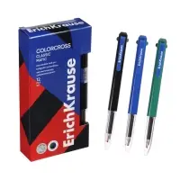 Ручка шариковая ErichKrause. Colorcross, автоматическая, 3-цветная, узел 0.7 мм