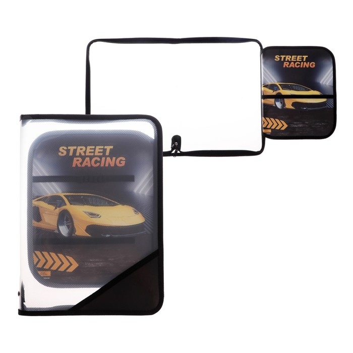 Папка для труда А4, 325 х 230 х 25 мм, молния вокруг, откидная планка, пластиковая, ПТР-1, Calligrata  Папка для труда А4, 325 х 230 х 25 мм, молния вокруг, откидная планка, пластиковая, ПТР-1, Calligrata "Тачка"