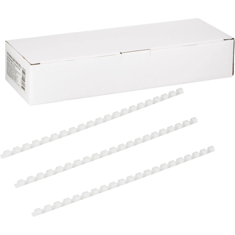 Пружины для переплета пластиковые 21 кольцо, 8 мм, (белые), 100 шт./уп