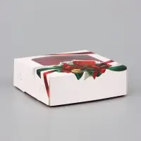 Коробка подарочная для 4 конфет &laquo;Счастья в Новом году!&raquo;, 10.5&times;10.5&times;3.5 см
