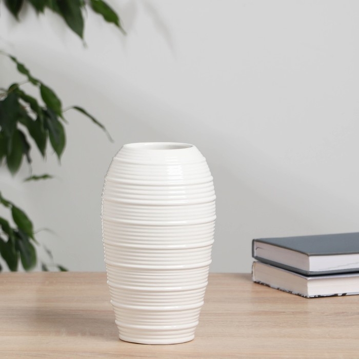 Ваза керамика настольная Ваза керамика настольная "Арья" 20 см, белый