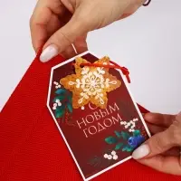 Мешочек подарочный в наборе 3 шт. &laquo;С Новым годом!&raquo;, с шильдиком, 20&times;30 см