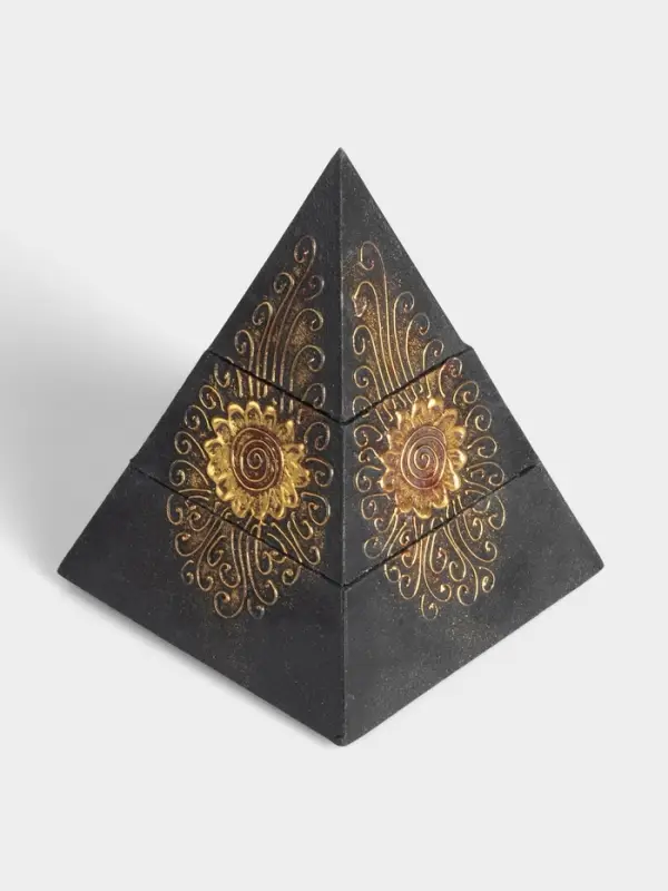 Шкатулка &laquo;Пирамидка&raquo;, 15&times;15&times;20 см, МДФ, чёрная