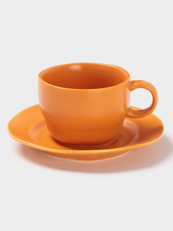 Чайная пара Magistro "Potter" 250мл 15,3х7 цвет оранжевый (блюдце, чашка)