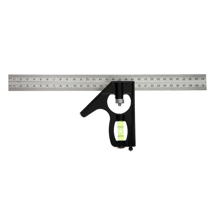 Угольник металлический комбинированный ТУНДРА, с уровнем, 300 мм Угольник металлический комбинированный ТУНДРА, с уровнем, 300 мм