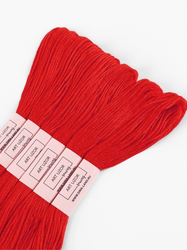 Нитки мулине 8±1м №606 (наб 6шт цена за наб) красный АУ