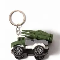 Брелок на кольце &laquo;Военный автомобиль с ракетной установкой&raquo; колёса крутятся 8&times;3.8&times;5.2 см