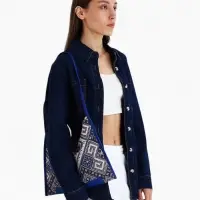 Сумка - шоппер женская на магните, 35&times;6&times;29 см, синяя