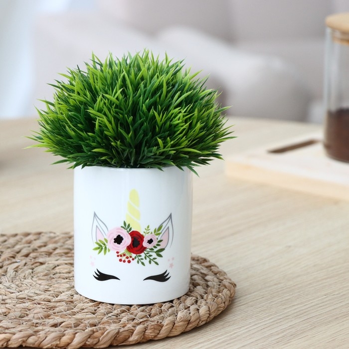 Горшок для цветов «Единорог», 8 х 9.5 см