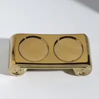 Подсвечник на 2 свечи &laquo;Греция&raquo;, d=7.5 см, золото, 22.5&times;10&times;7 см