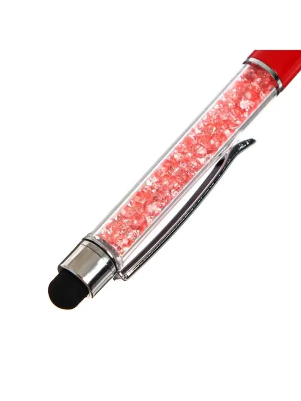 Ручка подарочная, шариковая, поворотная, со стразами и стилусом, МИКС